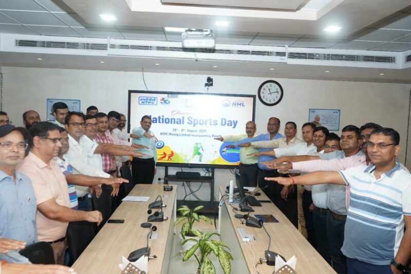 NTPC CMHQ Celebrates National Sports Day with Fit India Pledge and Sporting Events