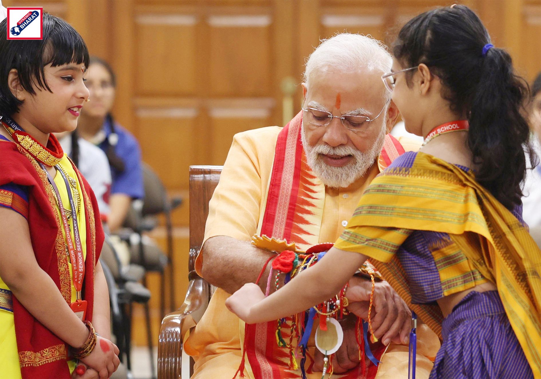 Little Angels Tie Rakhi to PM Modi on Raksha Bandhan at PMO