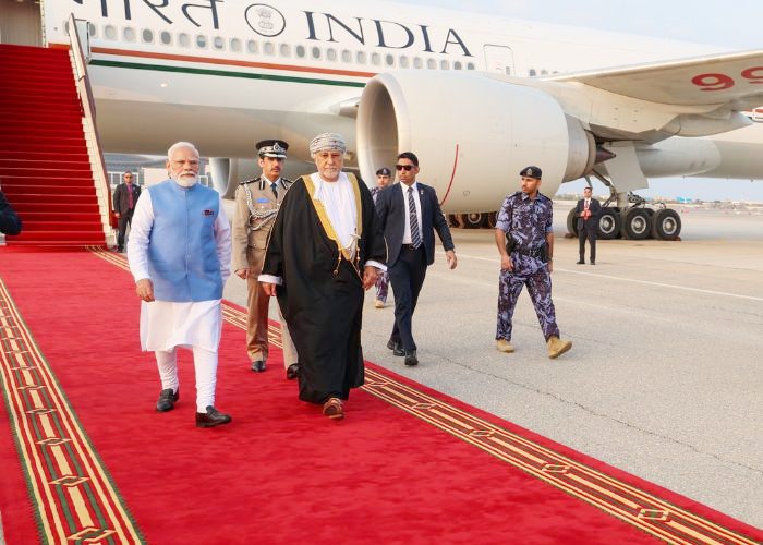 Prime Minister Modi Lands in Muscat, Oman Offers Guard of Honour