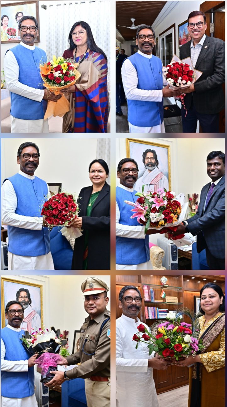 CM Hemant Soren Meets Officials, Receives New Year 2026 Greetings