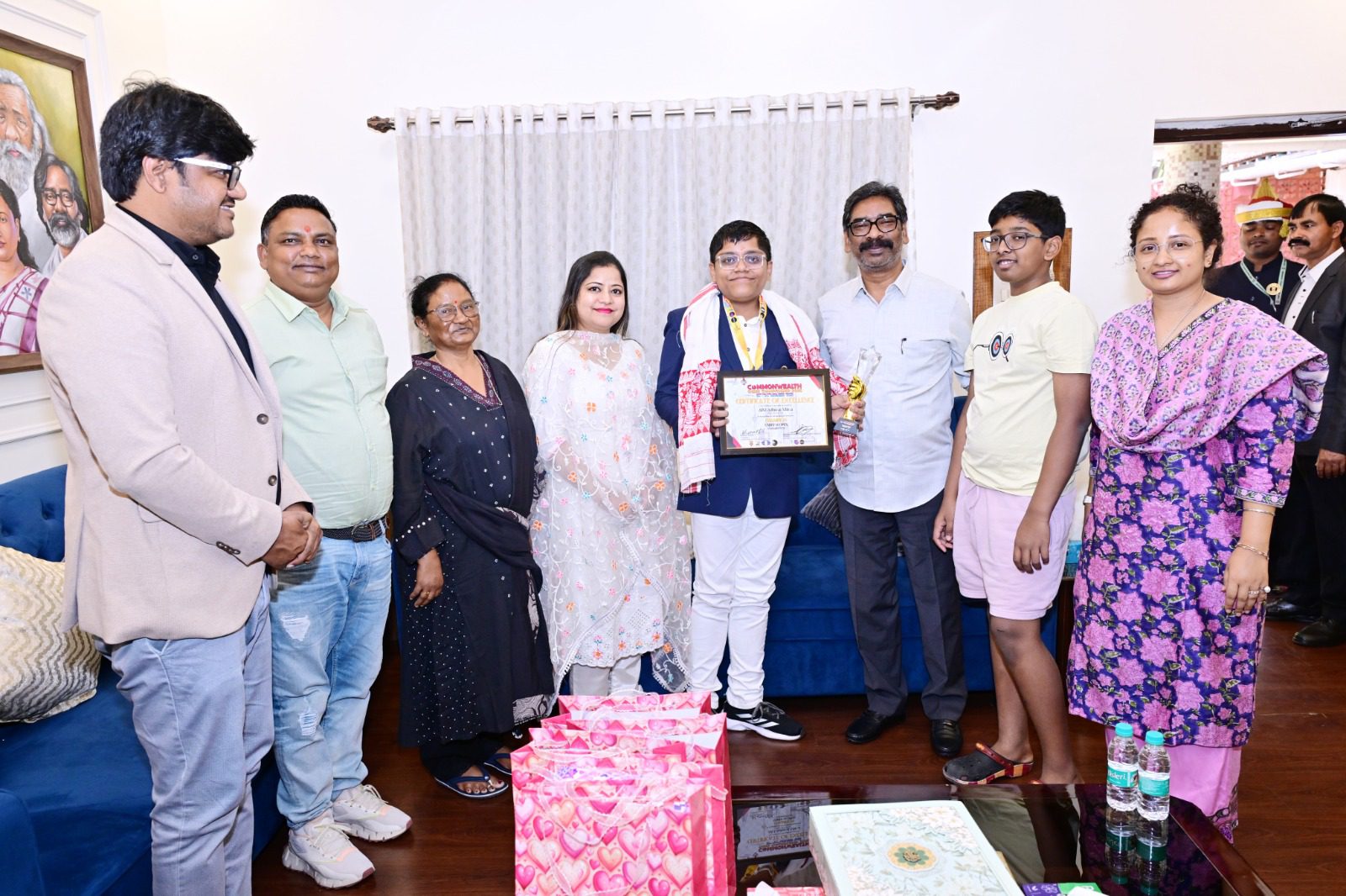 Commonwealth Chess Gold Medalist Adhiraj Mitra Meets Chief Minister Hemant Soren