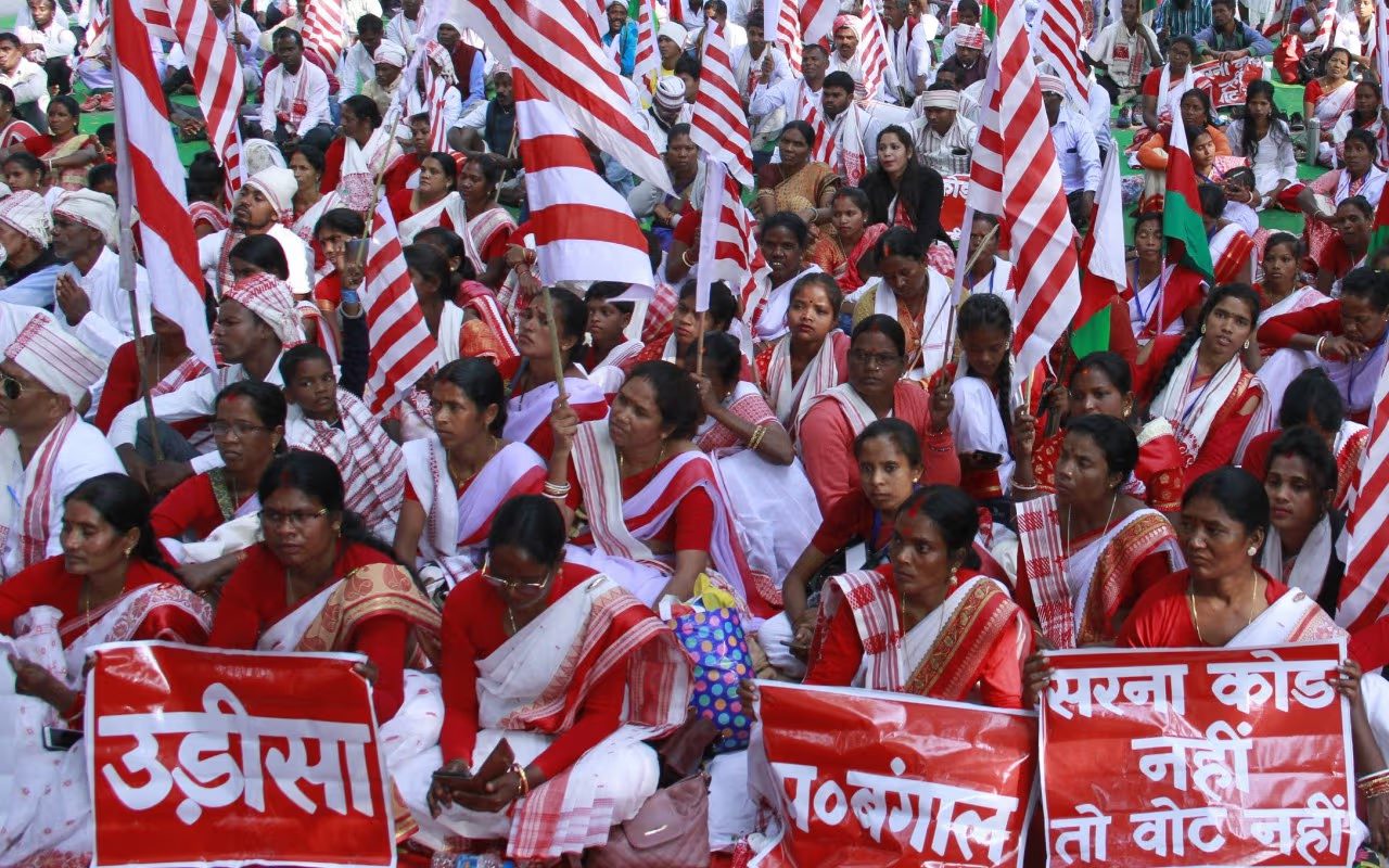 National Protest for Tribal Religion Code at Jantar Mantar on February 25