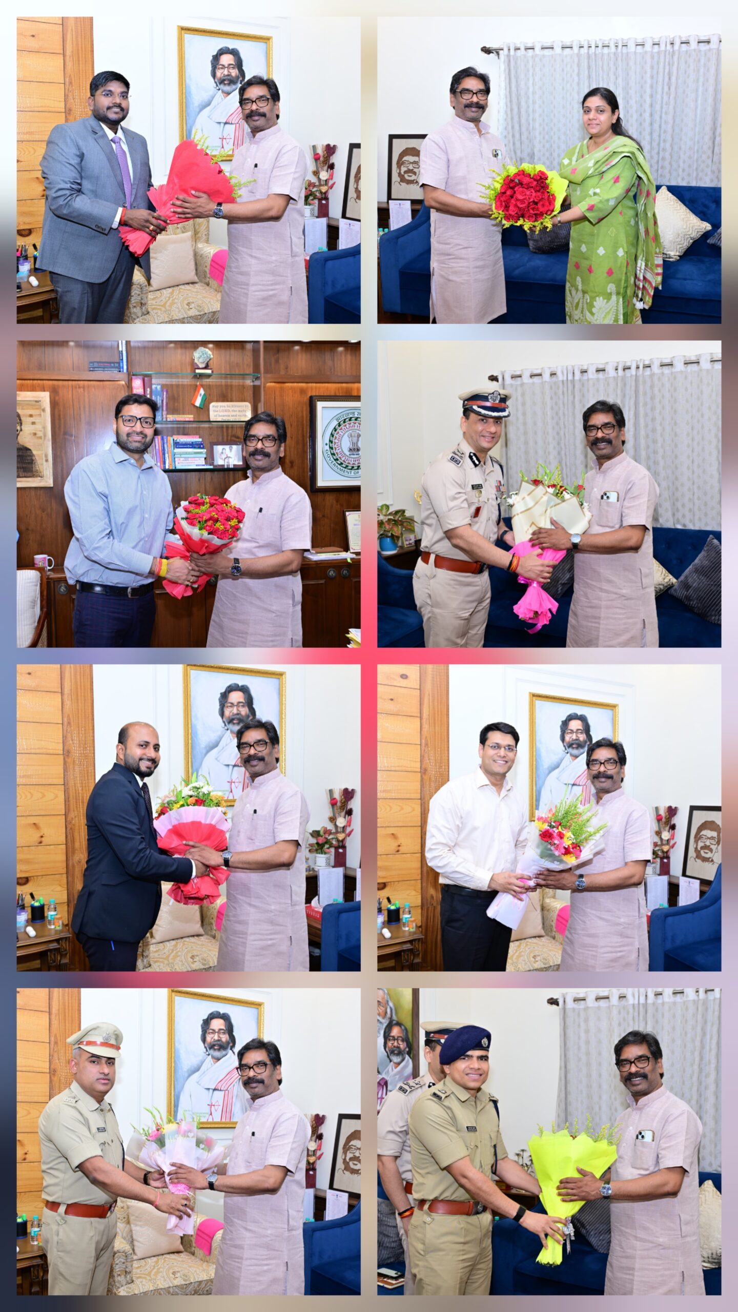 Newly Appointed Administrative and Police Officers Pay Courtesy Visit to Chief Minister Hemant Soren