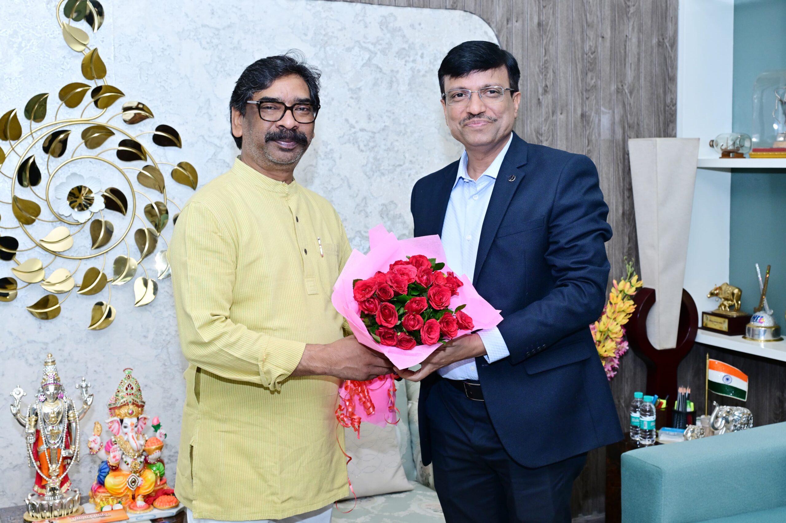 SAIL’s New CMD Dr. Ashok Kumar Panda Pays Courtesy Visit to CM Hemant Soren