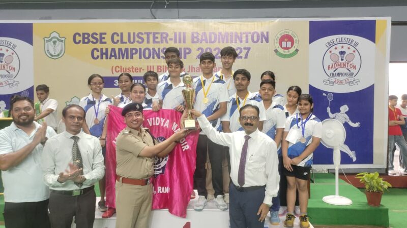 JVM Shyamali Shuttlers Shine at CBSE Cluster-III Badminton Championship; U-17 Boys Win Gold, Samwith Ramesh Named Best Player of the Tournament