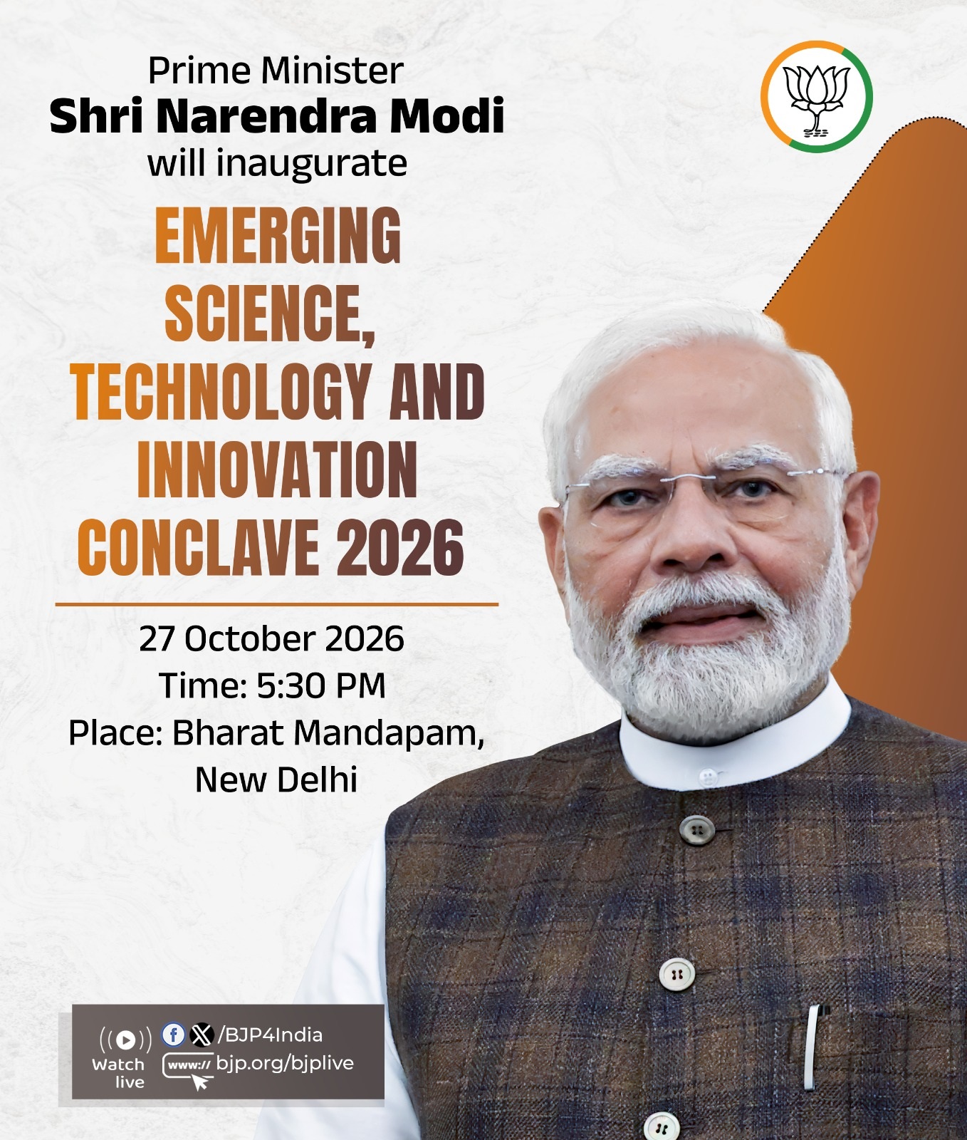 Prime Minister Modi to Inaugurate 'Emerging Science, Technology, and Innovation Conference' in Delhi Today